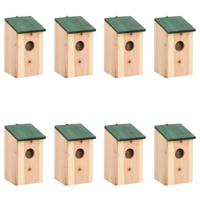 Vogelhuisjes 8 st 12x12x22 cm hout Vogelhuisjes 8 st 12x12x22 cm hout