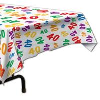 Verjaardag/jubileum tafelkleed - 40 jaar - 137 x 274 cm - feest tafelkleden leeftijd