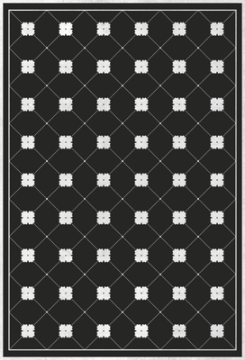 Vintage bistro stijl zwart vinyl tegelkleed