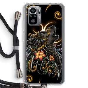 Huilende Wolf: Xiaomi Redmi Note 10S Transparant Hoesje met koord