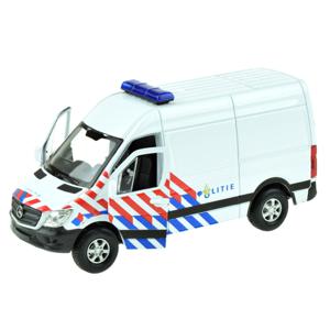 Speelgoed Mercedes Politie auto - wit - die-cast metaal - 11 cm - Model Sprinter