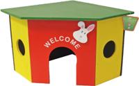 Knaagdierhuis hoekmodel gekleurd M 26 cm - Gebr de boon