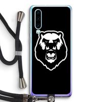 Angry Bear (black): Huawei P30 Transparant Hoesje met koord