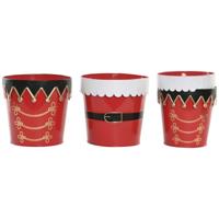 Set decoratieve dozen Home ESPRIT Wit Rood Kerstmis 21 x 21 x 20 cm (2 Stuks)