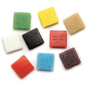 Glorex mozaiek steentjes/tegeltjes - groot verpakking - vierkant - 600 gram - multi - 2 x 2 cm