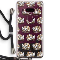 Slapende poes: HTC U12+ Transparant Hoesje met koord