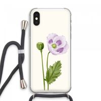 Purple poppy: iPhone XS Max Transparant Hoesje met koord