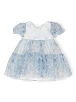 Monnalisa robe Little Princess à volants superposés - Bleu