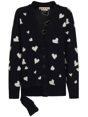 Marni cardigan Bunch of Hearts en laine d'alpaga - Noir