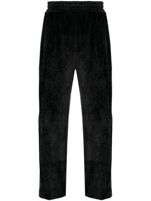 GCDS pantalon en velours à logo brodé - Noir
