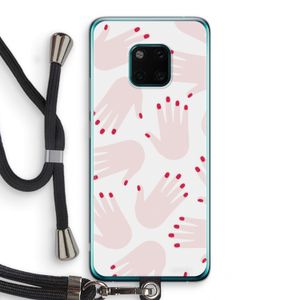 Hands pink: Huawei Mate 20 Pro Transparant Hoesje met koord