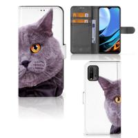 Xiaomi Redmi 9T | Poco M3 | Telefoonhoesje | Met pasjeshouder | Kat
