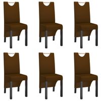 Vidaxl Eetkamerstoelen 6 St Kunstleer Bruin - thumbnail