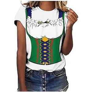 Oktoberfest bier Beiers T-Shirt Anime 3D Grafisch Voor Dames Volwassenen Oktoberfest bier Maskerade 3D afdrukken Casual / Dagelijks Lightinthebox