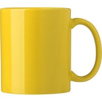 Koffie mokken/bekers Nantes - 1x - keramiek - met oor - geel - 300 ml