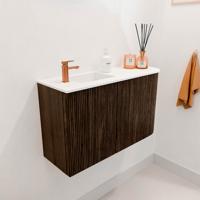 Toiletmeubel Mondiaz Joya | 71.6 cm | Meubelkleur Walnut | Faye wastafel Talc Links | 1 kraangat Toiletmeubel Mondiaz Joya | 71.6 cm | Meubelkleur Walnut | Faye wastafel Talc Links | 1 kraangat