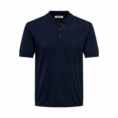 Herenpolo met Korte Mouwen Only & Sons Onswyler Life Reg 14 Ss Knit Stormy - Maat: L