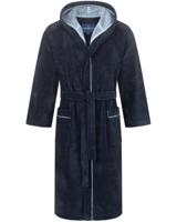 Morgenstern Morgenstern herenbadjas met capuchon Daniel marine/blauw Maat L