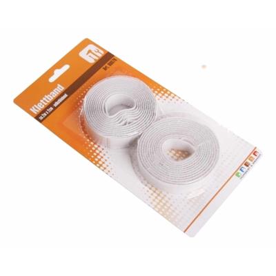 Zelfklevende klittenband - 2x witte rollen - 200 x 2 cm - plakranden
