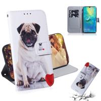 Mopshond patroon gekleurde tekening horizontale Flip lederen case voor Huawei mate 20 X met houder & card slots & portemonnee