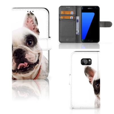 Samsung Galaxy S7 Edge | Telefoonhoesje | Met pasjeshouder | Franse Bulldog