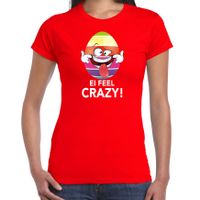 Vrolijk Paasei ei feel crazy t-shirt rood voor dames - Paas kleding / outfit - thumbnail