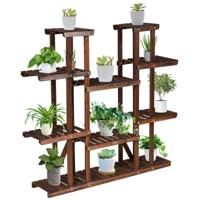 9 Lagen Houten Plantenstandaard Bloemenrek Plantenrek 125 x 25 x 114 cm Bruin