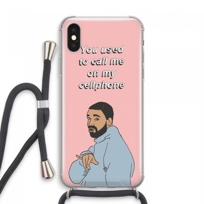 Hotline bling: iPhone XS Max Transparant Hoesje met koord