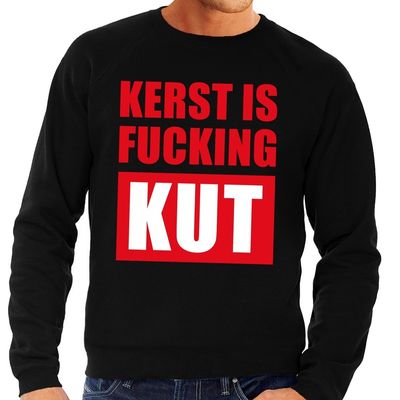 Foute kersttrui Kerst Is Fucking Kut zwart voor heren