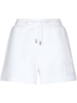 Dolce & Gabbana short de sport à logo DG - Blanc