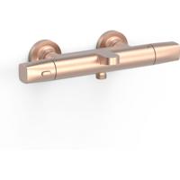 Badkraan Tres Overwall | Opbouw | Thermostaatkraan | 2-weg | 2-hendels | Rond | Rose goud mat 24k