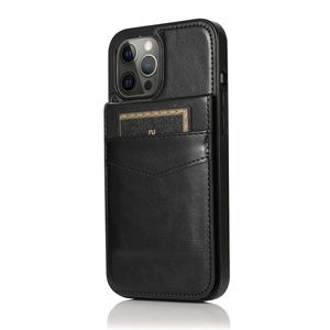 iPhone 12 Pro hoesje - Backcover - Pasjeshouder - Portemonnee - Kunstleer - Zwart