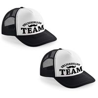 4x stuks zwart/ wit Vrijgezellen Team snapback cap/ truckers pet heren - Vrijgezellenfeest petjes - thumbnail