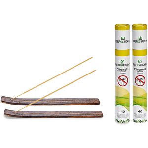 Citronella wierrook sticks - met houder/plankje - 80x sticks - 32 cm