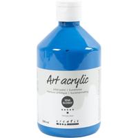 Creativ Company Acryl verf, semi-glanzend, transparant, primair blauw, 500 ml/ 1 fles