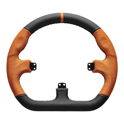 Asetek SimSports closed D orange leather rim