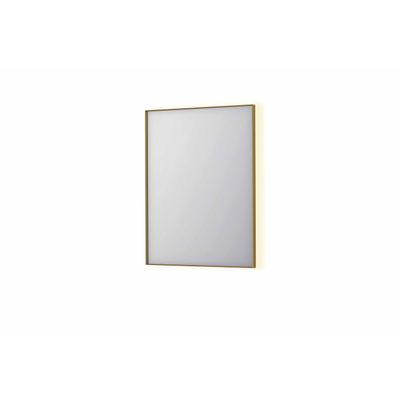 INK SP32 spiegel - 60x4x80cm rechthoek in stalen kader incl indir LED - verwarming - color changing - dimbaar en schakelaar - geborsteld mat goud 8410022