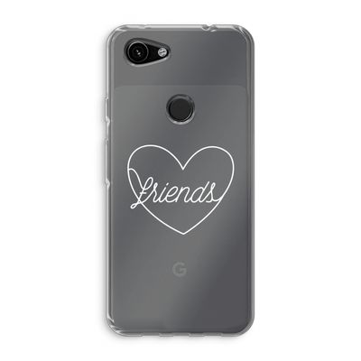 Friends heart pastel: Google Pixel 3a Transparant Hoesje