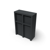 Litru Quatro zwart Brievenbus met 4 bussen L75 x B30 x H100 cm - Geroba