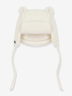 PETIT BATEAU babymuts van imitatiebont, gevoerd met sherpa ecru