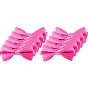 10x Roze verkleed vlinderstrikken/vlinderdassen 12 cm voor dames/heren   -