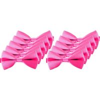10x Roze verkleed vlinderstrikken/vlinderdassen 12 cm voor dames/heren   - - thumbnail