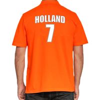 Oranje supporter poloshirt met rugnummer 7 - Holland / Nederland fan shirt voor heren - thumbnail