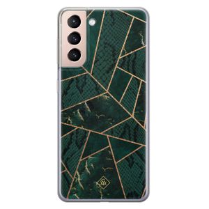Samsung Galaxy S21 siliconen hoesje - Abstract groen
