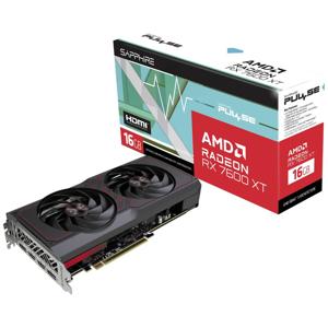 Sapphire AMD Radeon RX 7600 XT Videokaart Pulse 16 GB GDDR6-SDRAM PCIe x8 HDMI, DisplayPort AMD FreeSync