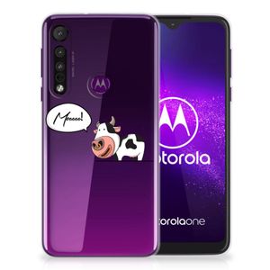 Motorola One Macro Telefoonhoesje met Naam Cow