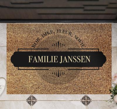 Gepersonaliseerde familienamen vinyl vloerkleed Gepersonaliseerde familienamen vinyl vloerkleed