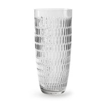 Bloemenvaas - transparant glas - stripes motief - H30 x D13 cm - Vazen