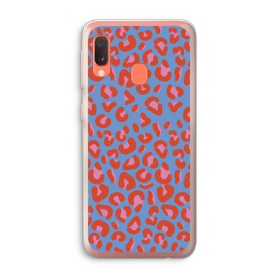 Leopard blue: Samsung Galaxy A20e Transparant Hoesje
