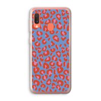 Leopard blue: Samsung Galaxy A20e Transparant Hoesje